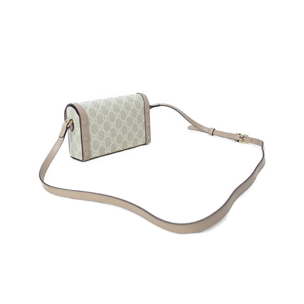 Gucci Bag white canvas beige Supreme Horsebit 1955 GG